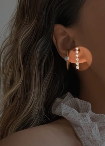 ERSS-34 Azalia No Ear Holes Stainless Steel Gold Plated Clip Telinga