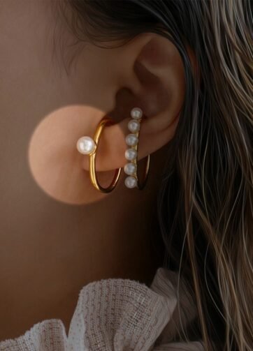ERSS-35 Khansa No Ear Holes Stainless Steel Gold Plated Clip Telinga