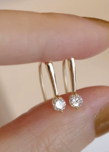 ERGP-29 Dola 14K Gold Plated Sterling Silver Earing Anting Telinga