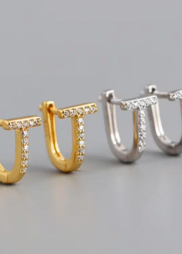 ERGP-25 Harva 18k Gold Plated Sterling Silver Stud Earing Anting Telinga